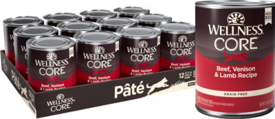 Wellness CORE Grain-Free Beef, Venison & Lamb Formula Wet Dog Food, 12 x12.5-oz