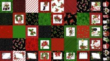 43" Long x 43" Wide Remnant Loralie SNOW LADY Medley Panel Quilt Fabric 692-401