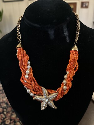 Tommy Bahama STARFISH STATEMENT NECKLACE GOLD TONE NECKLACE NWT MSRP $108 