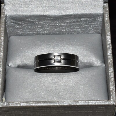 Vera Wang Love Collection Men's Diamond Centre Groove