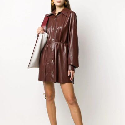 Dark Brown Oversized Women Genuine Lambskin Leather Dress Handmade Casual Formal | eBay Dark Brown Oversized Women Genuine Lambskin Leather Dress Handmade Casual Formal | eBay