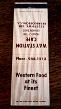 Vintage Matchbook: Way Station Cafe, Pearblossom, CA