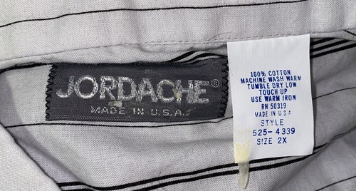 Vtg Jordache Mens Gray Striped USA Made Long Sleeve Shirt Size 2X - Picture 6 of 6