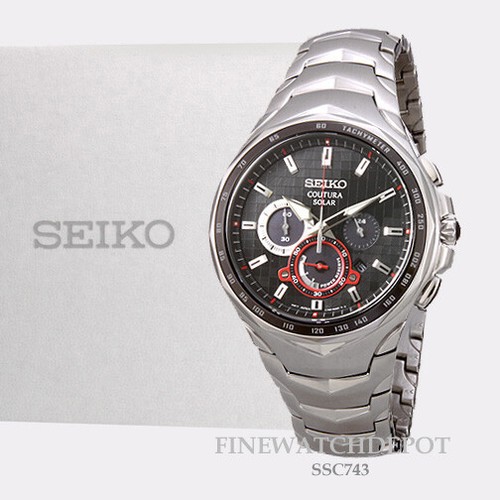 Authentic Seiko Men Solar Coutura Black 