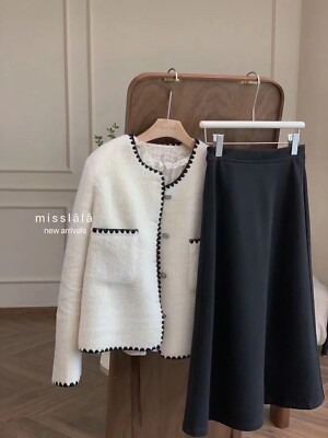 Misslala fashion women faux-fur coat white warm jacker