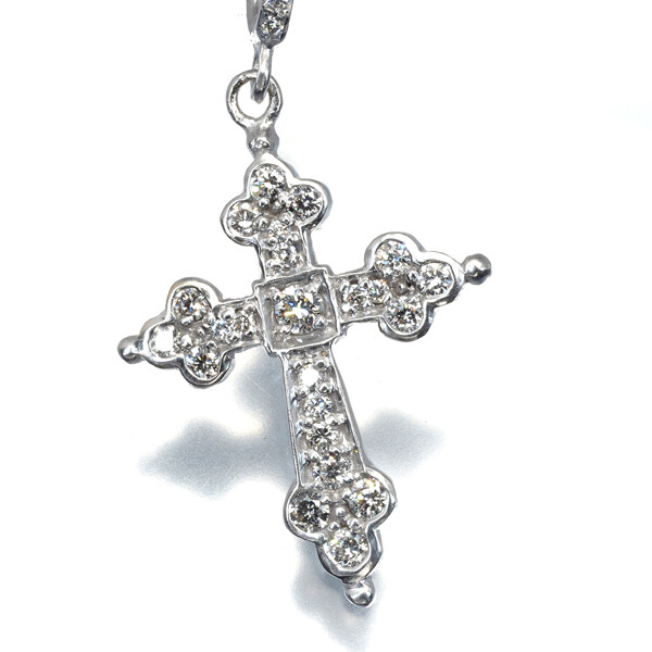 『3年保証』 Loree Auth Rodkin 18K Medium Diamond Cross Gothic Pendant アクセサリー