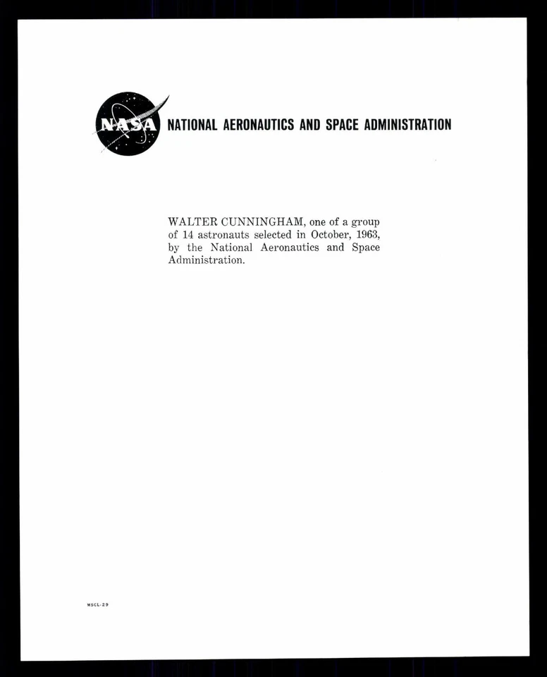 Walter Cunningham Amerikanischer Astronaut Apollo 7 Original Signiert # G 43810 - Bild 2 von 2