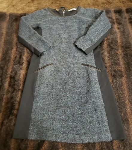 Long Sleeve Wool Blend Knit Shift Dress 