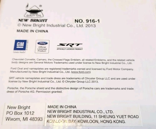 2013 New Bright R/C Sport 27 Mhz Yellow Corvette Stingray Radio Control Car - Picture 11 of 12
