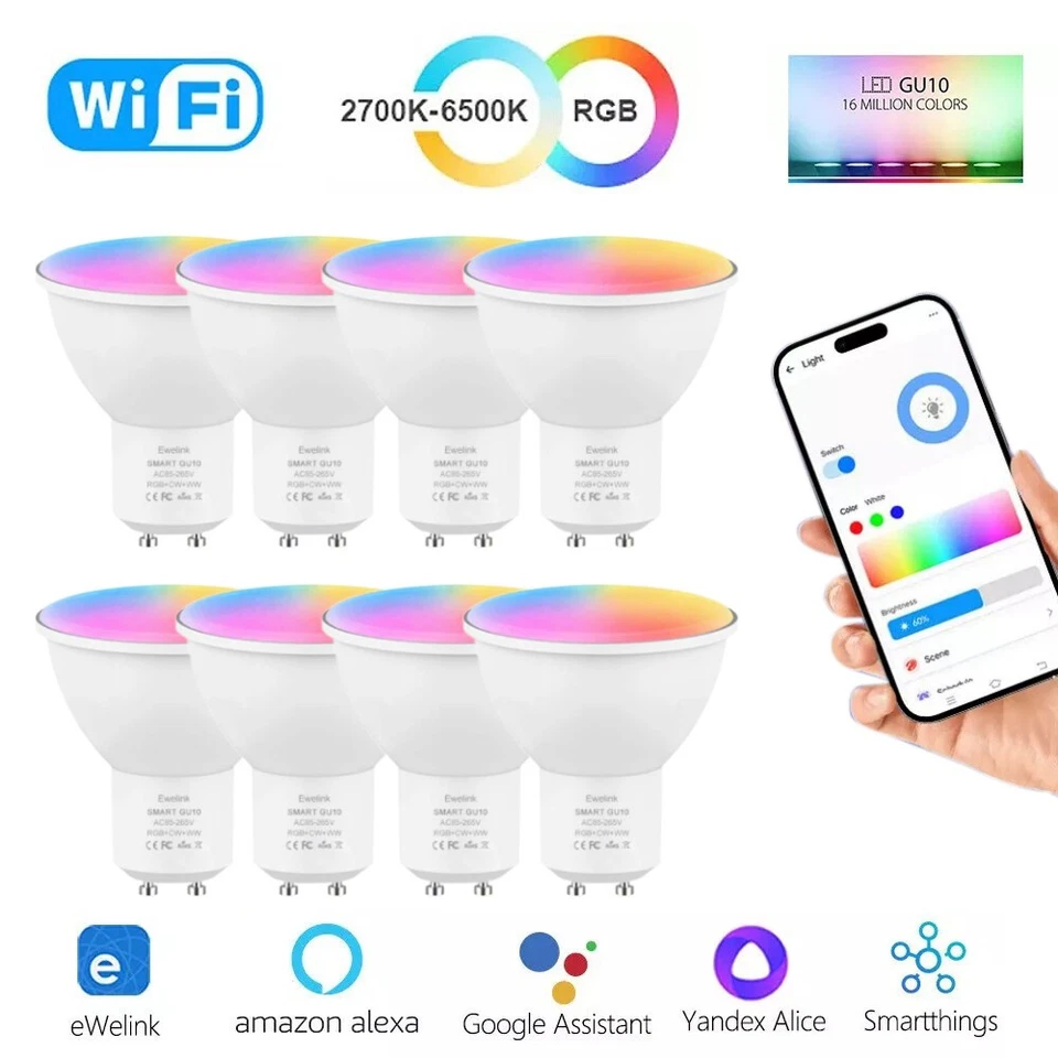Zigbee LED Smart WiFi Bulb Dimmable GU10 Light Bulbs RGB for Alexa Google Home DE - Image 4 of 4