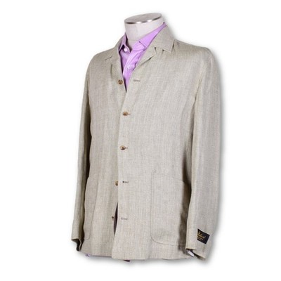 NWT Belvest Pale Green Pure Linen Five Button Shirt Jacket STYLISH 40 40R
