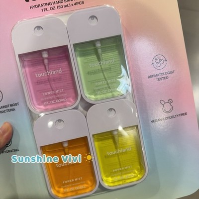 【日本未発売】 Touchland タッチランド 美容 ハンドサニタイザー4個 NEW Touchland Power Mist Hydrating Hand Sanitizer, 1 fl oz, 4-pack