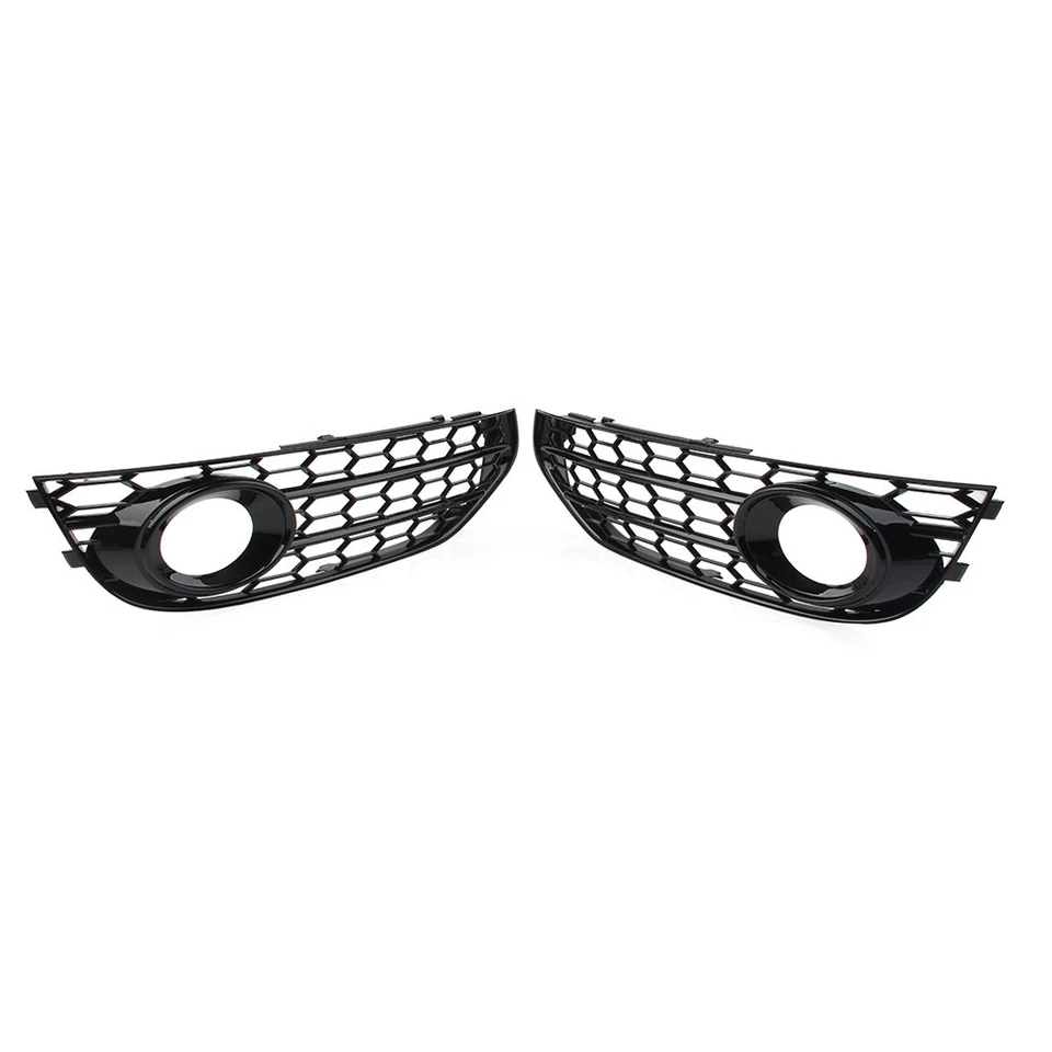 1 Pair Front Bumper Mesh Fog Light Grille Cover For Audi A4 Allroad 2010-2016 - Image 2 of 4