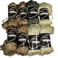 S. Charles Bella Yarn Lot 8 Skeins Made in Italy Metallic Knit Crochet Weaving F