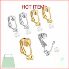 6 Pieces Clip-on Earring Converter and 6 Pieces Silicone Earring Pads Non-Pierce