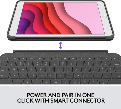 Logitech Iris Keyboard Case for iPad 7th 8th 9th Gen Graphite 996