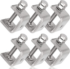 Stainless Steel C Clamps Mini 1 Inch for Mounting, Heavy Duty Metal U Clamps for