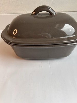 Pampered Chef Grey Deep Covered Baker stoneware baking Dutch Oven lid Pre-Owned