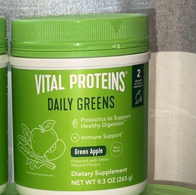Vital Proteins Daily Greens Powder, Green Apple Flavor, 9.3 oz (265 g)