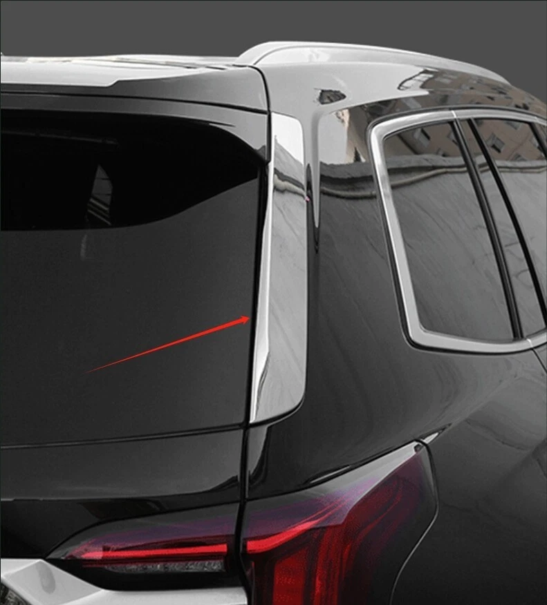 Embellecedor de ventana trasera cromado 2 piezas de plástico para Cadillac XT6 2020-2021 Foto 3 de 4