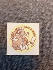 vtg 80's Trend peanut matte small scratch n sniff sticker damaged
