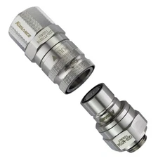 Koolance QD3 Male and Female Q Disconnect Set, for 10mm x 16mm to G1/4", Silver