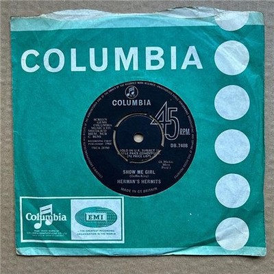 HERMAN'S HERMITS SHOW ME GIRL 7'' 1964 with I know why - nice copy UK