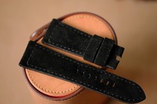 Handmade black suede PAM Officine Panerai Radiomir strap size 26 any size 