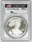 1992 S AMERICAN SILVER EAGLE PROOF PCGS PR70 DCAM MERCANTI SIGNED