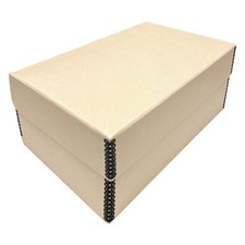 Photo Box Tan Hinged Lid Archival Acid Free Holds 1100 4x6 5x7 Pictures