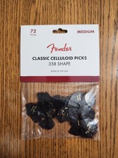 72 Pack Fender 358 Classic Teardrop Shell Picks - Medium