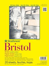Strathmore 300 Series Bristol Paper Pad, Smooth, Tape Bound, 11x14 inches, 20 Sh