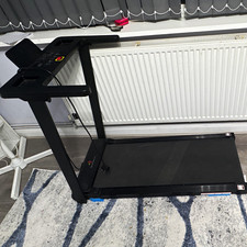 Electric Foldaway Treadmill with Console & Handrails - Black