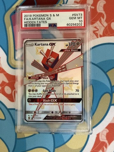 PSA 10 GEM MT - KARTANA GX Card SV73/SV94 Pokemon TCG Hidden Fates Shiny Vault