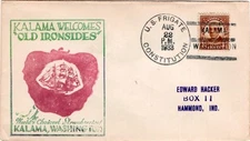 Naval cover, USF Constitution, Kalama, Washington, unknown maker, 1933