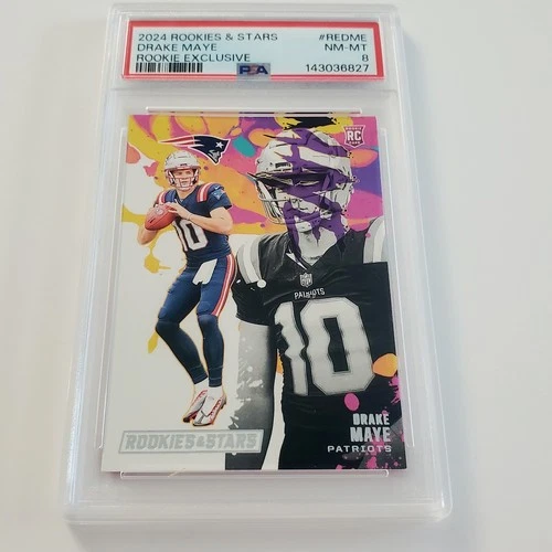 2024 Panini Rookies And Stars - Drake Maye - Rookie Exclusive (RC) - PSA 8🔥