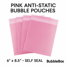 6x8.5 Anti-Static Bubble Out Pouches Bags Wrap Cushioning Self Seal, Pink