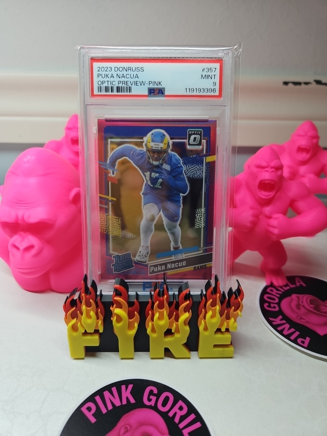 2023 Panini Donruss - Rated Rookie Puka Nacua #357 Optic Preview Pink Prizm (RC)