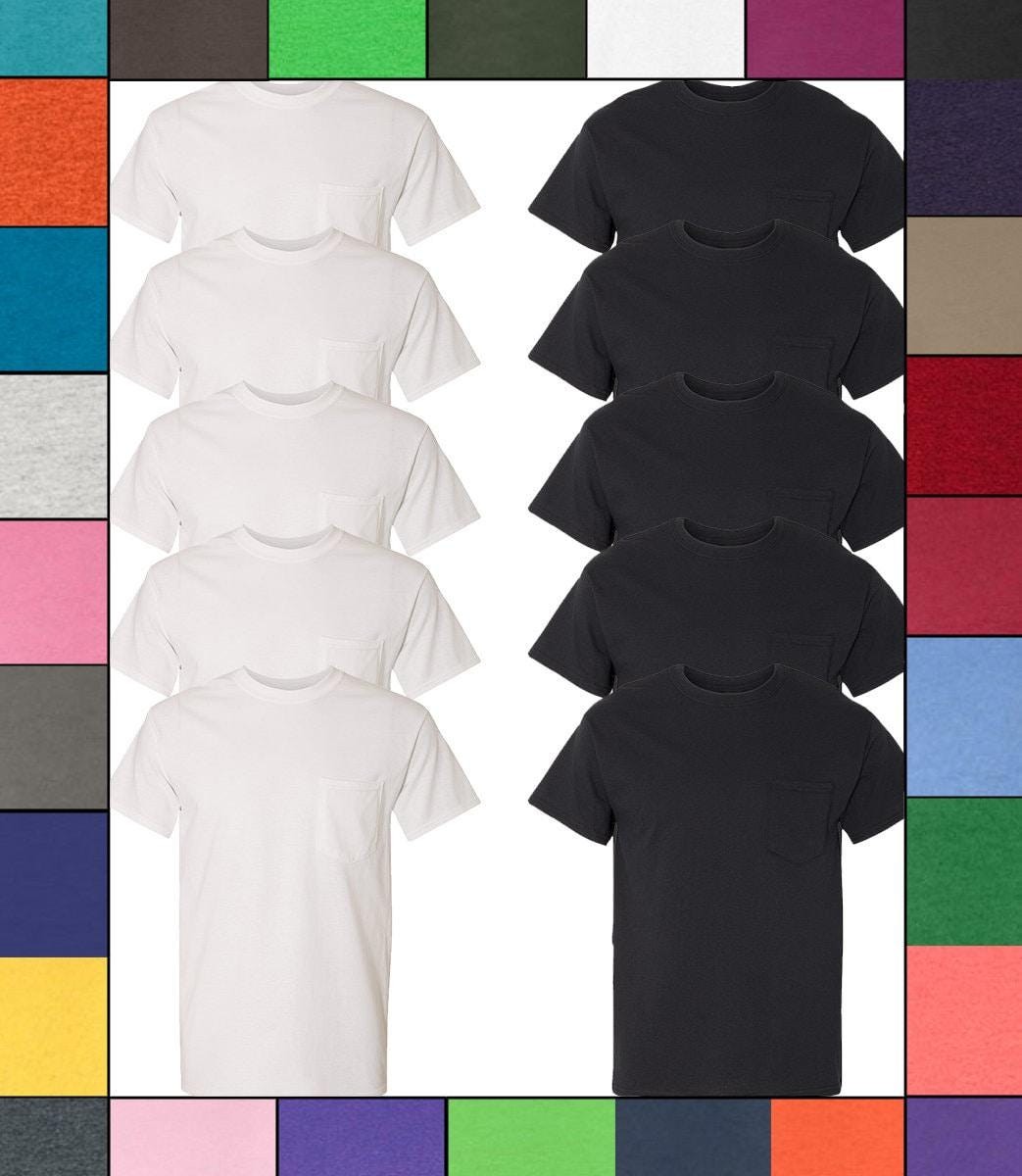Gildan Plain T Shirts 10 Pack: Soft Durable Cotton - Preshrunk Fit, Crewneck