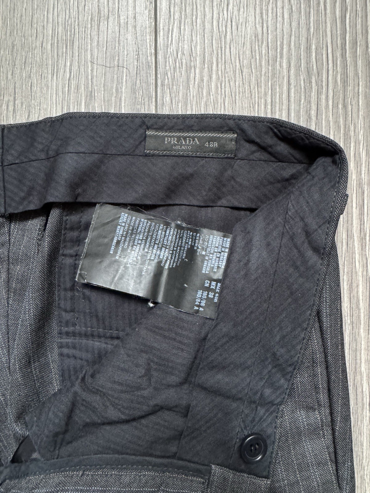 Prada Solid Stripped formal wool suit (blazer/tro… - image 10