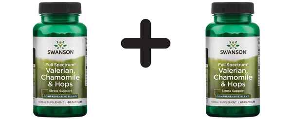 2 X Swanson Full Spectrum Valerian, Chamomile & Hops - 60 Caps (165,83 Eur/Kg)-image