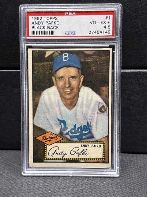 1952 Topps Baseball Set-Break Black Back #1 Andy Pafko VG-EX + PSA 4.5