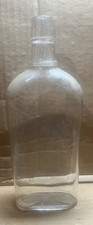 Vintage Clear Glass Whiskey Bottle Full Pint Embossed *empty