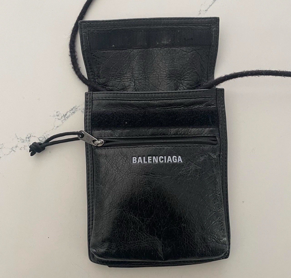 Balenciaga Explorer Pouch Crossbody Bag Black Leather | eBay
