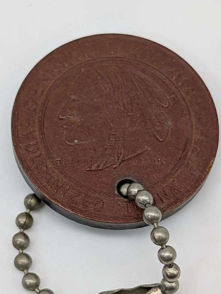 Rare 1920s TAG TOKEN from Genuine NATIONAL VULCANIZED FIBRE CO Steamer Trunk Tag - Image 2 of 4