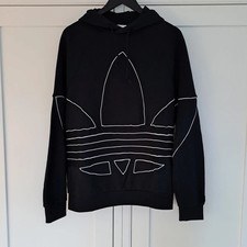adidas Originals Men's Big Trefoil Outline Hoodie Pullover Sweatshirt M/S Black