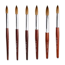 Kolinsky Sable Acrylic Nail Brush Round Red Wood Handle Professional Manicure
