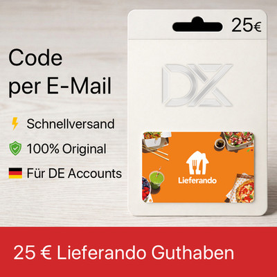 Lieferando - 25  Euro Gutschein Guthaben   Digital Karte | Schnell | DE