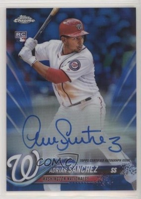 2018 Topps Chrome Rookie Blue Refractor 122/150 Adrian Sanchez #RA-ASA Auto 0x1