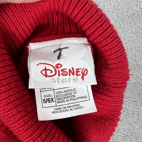 Vintage Disney Winnie the Pooh Sweater Girls 6/6X Red Turtleneck Knit Fall - Picture 3 of 8